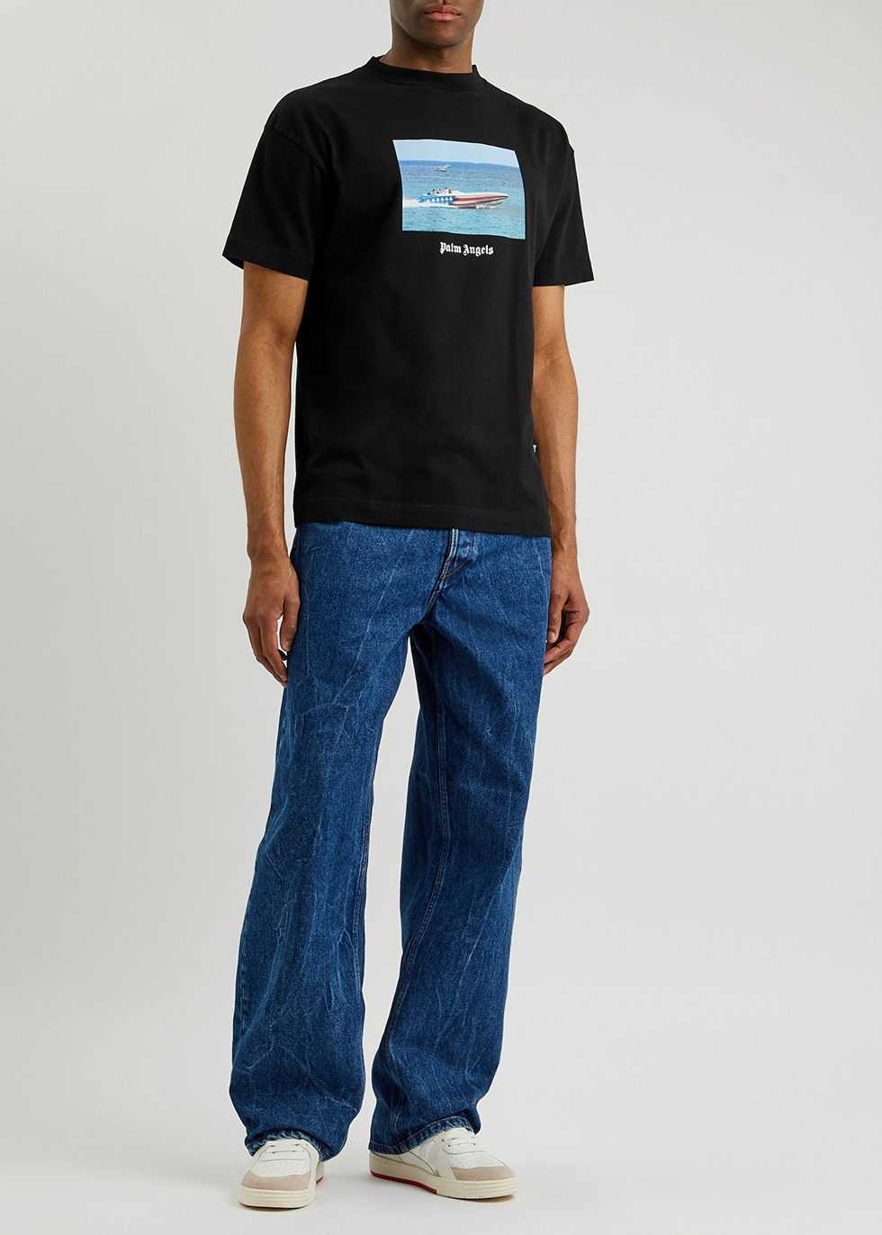 ☆Palm Angels☆Tシャツ Getty Speed Boat Classic Palm Angels Getty Speedboat Classic Tee Black/White/Multi