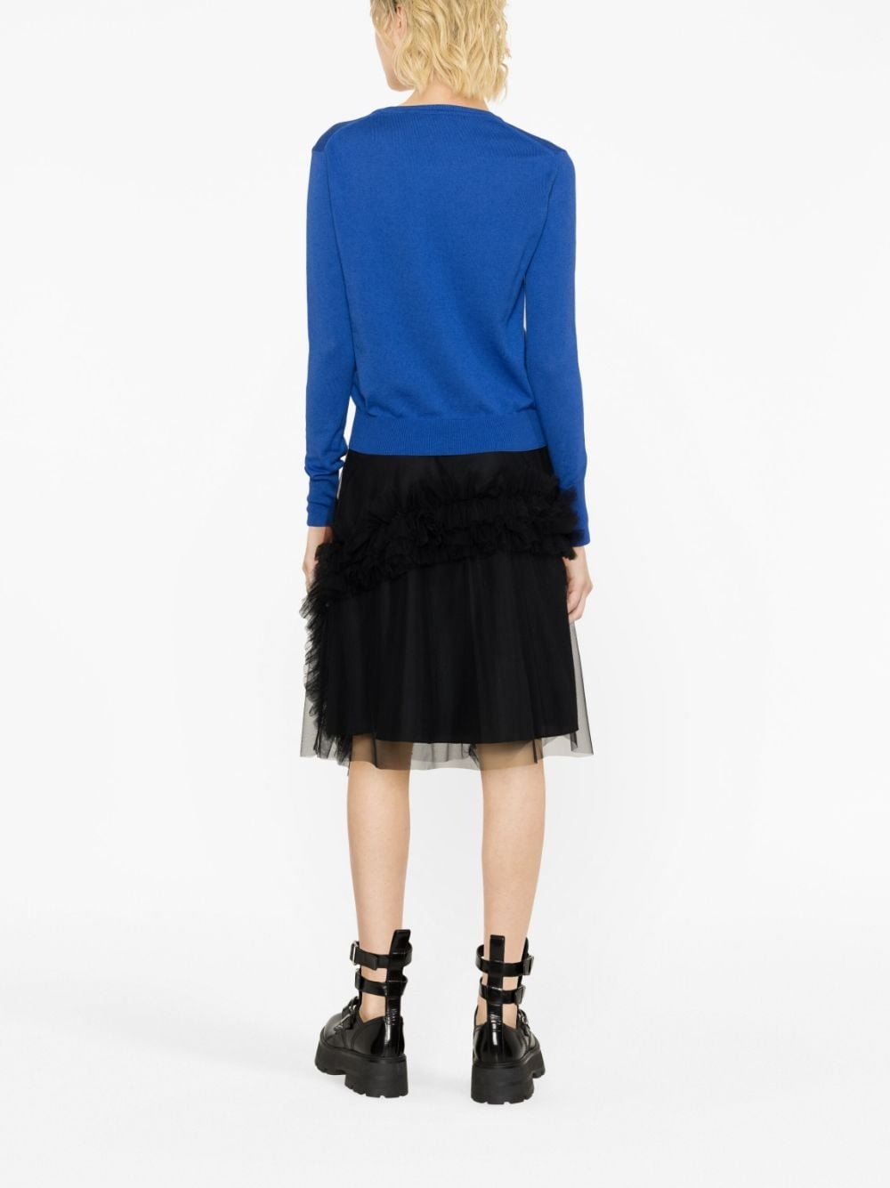 Orb-embroidered cotton-cashmere jumper - 4