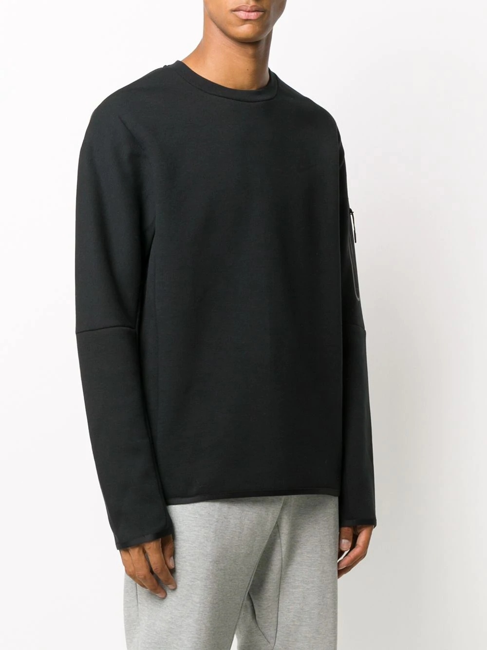 swoosh logo crew-neck sweatshirt - 4