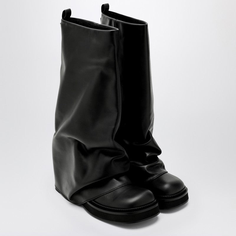 The Attico Combat Robin Black Leather Boot Women - 1