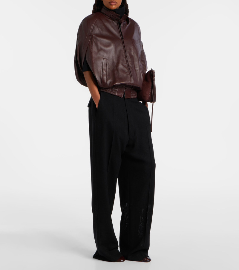 PHOEBE PHILO Caped leather bomber jacket outlook