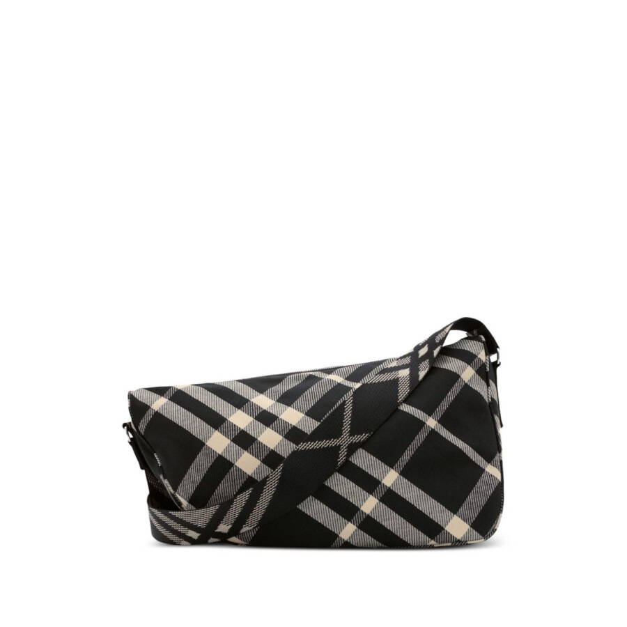 Open Box - Burberry Large Shield Checked Messenger Bag - 2