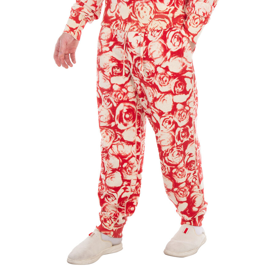 Burberry All Over Rose Print Wool Jogging Pants - 3