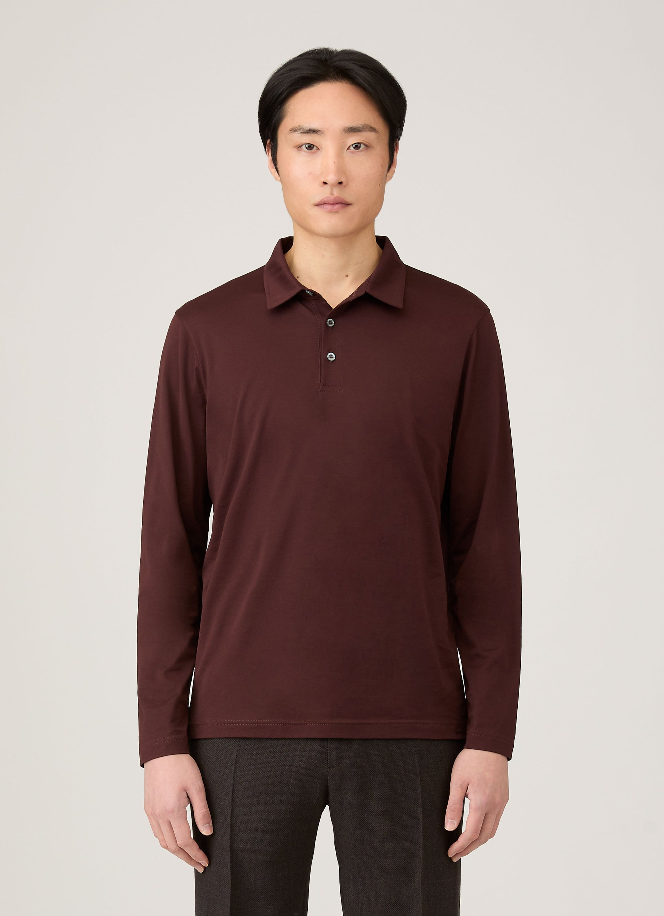 Long Sleeve Classic Jersey Polo Shirt - 2