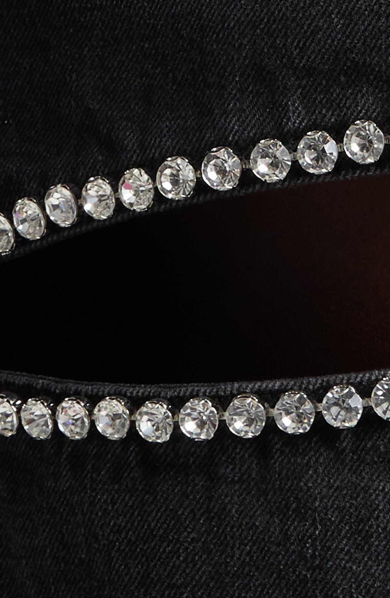 Crystal Embellished Cutout Wide Leg Jeans - 7