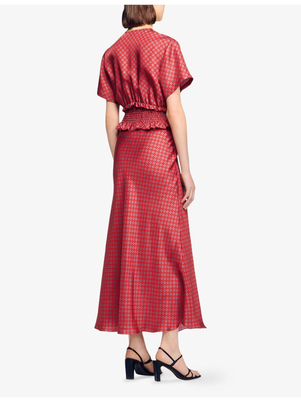Scarf-Print V-Neck Woven Maxi Dress - 4