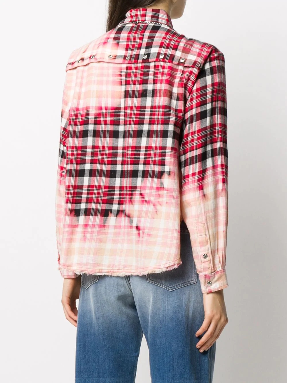 plaid acid wash shirt - 4