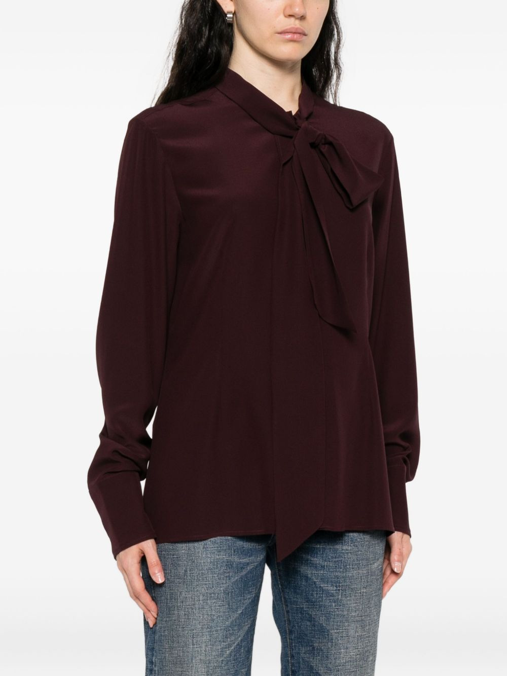 bow-tie silk shirt - 3