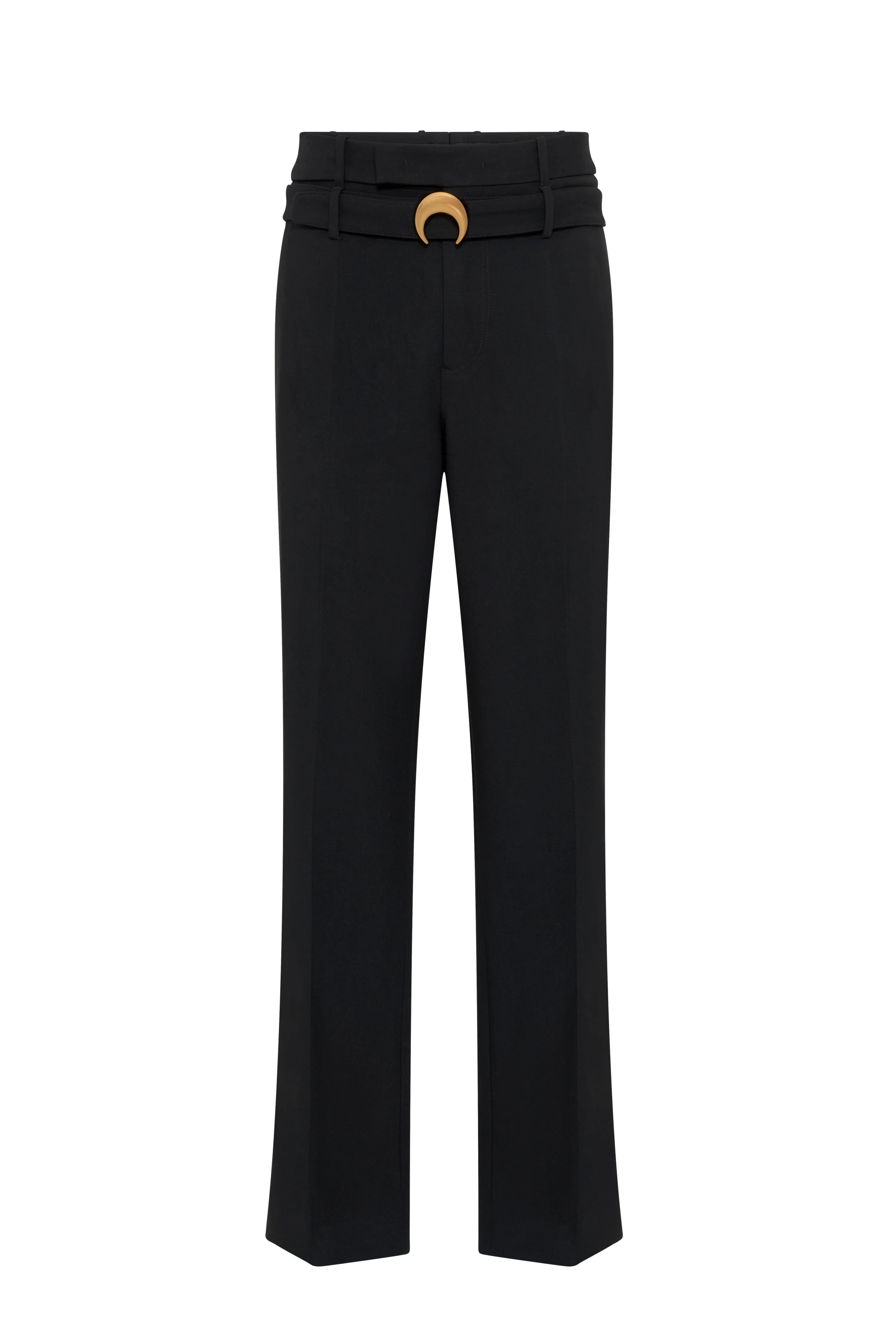 Tailored belted wool serge pants - 1