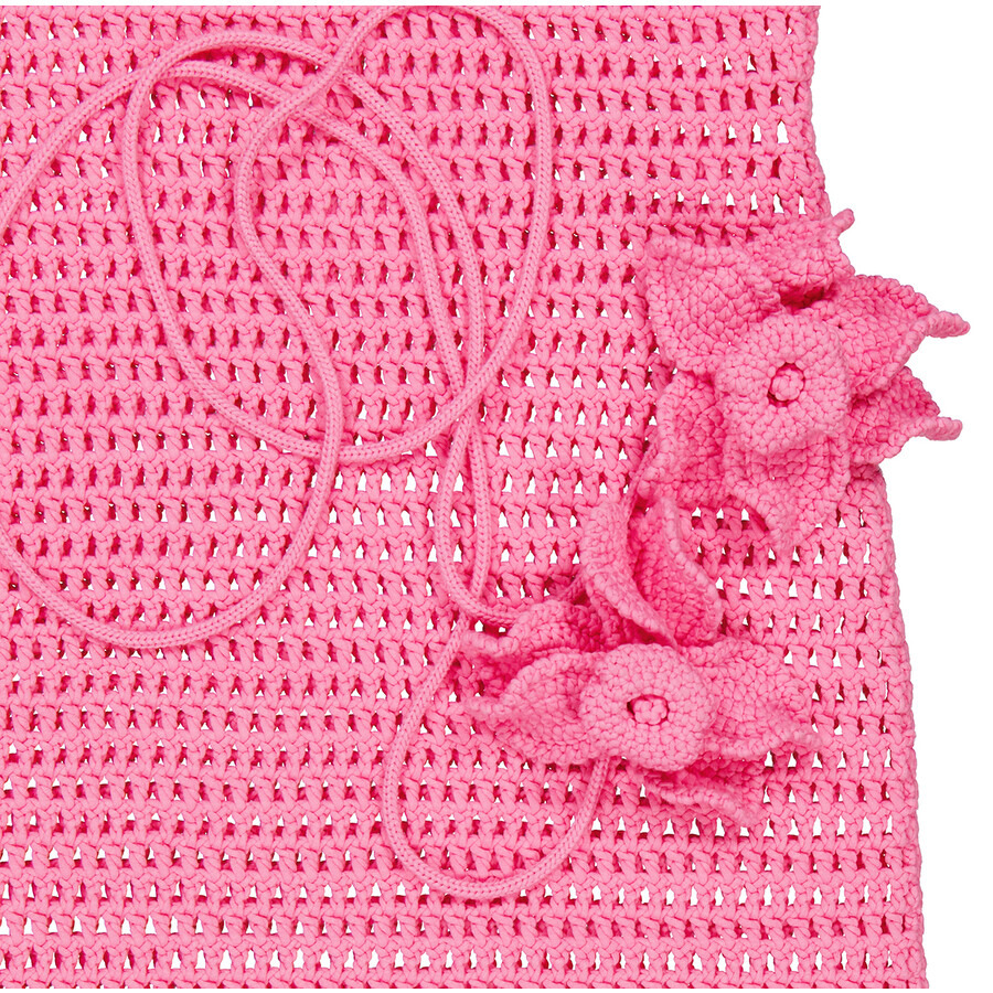 Burberry Ladies Bubblegum Pink Crochet Mini Dress - 6