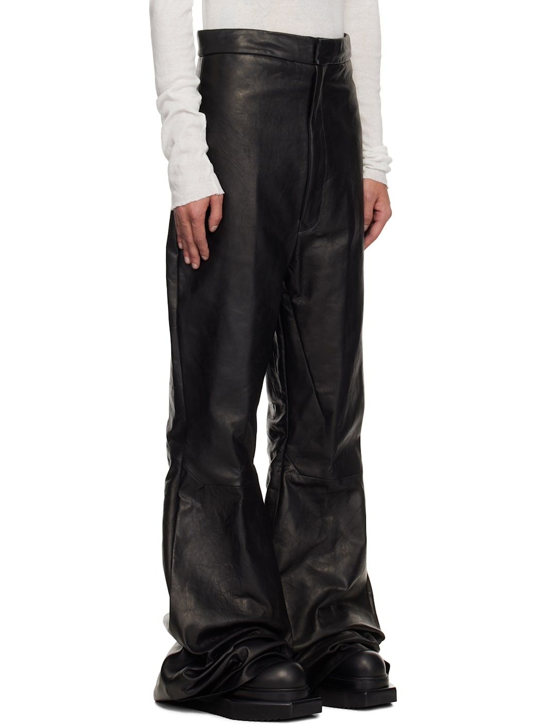 Black Hollywood Dirt Bolan Leather Trousers - 2