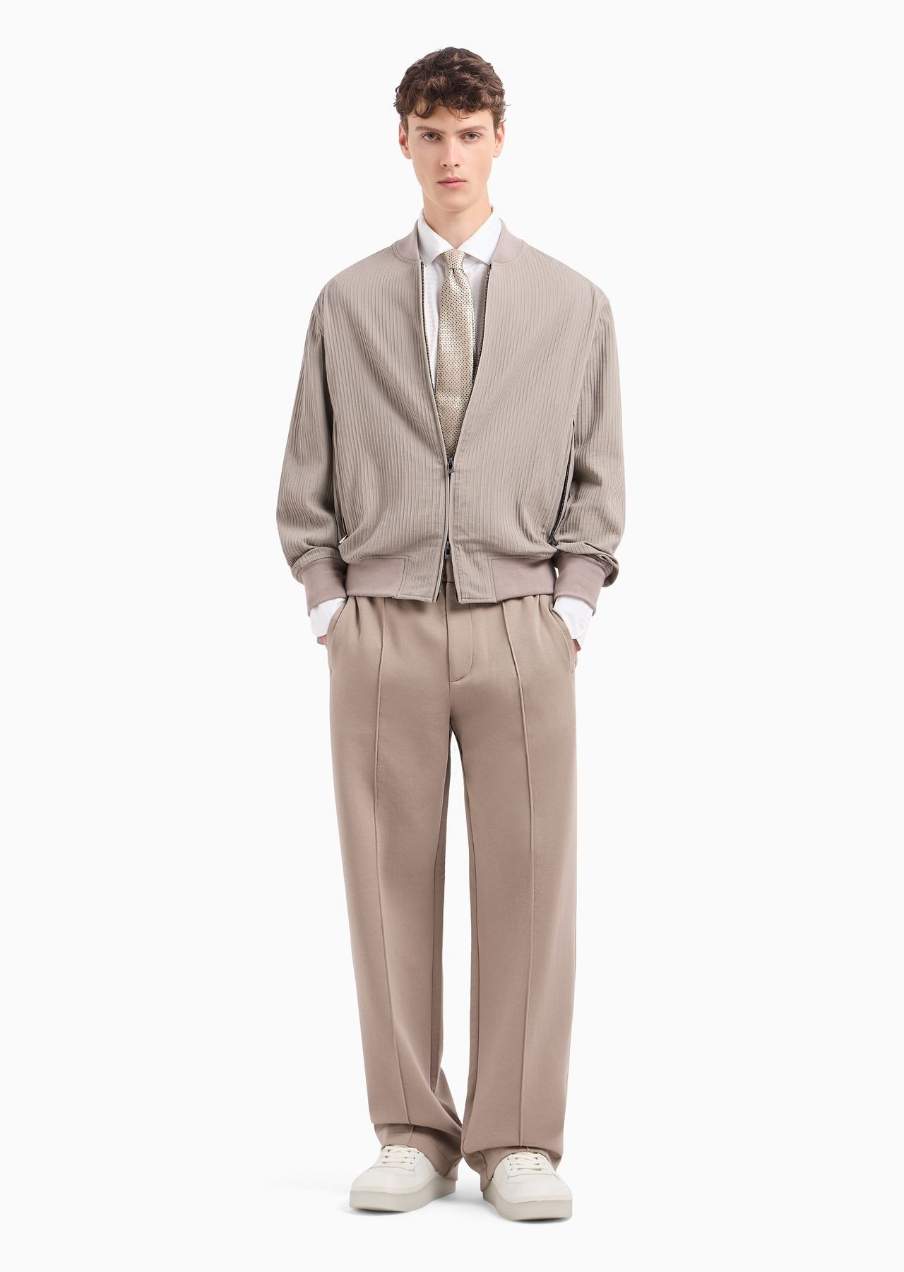 Double-jersey trousers with crease and stretch ankle cuffs - 4