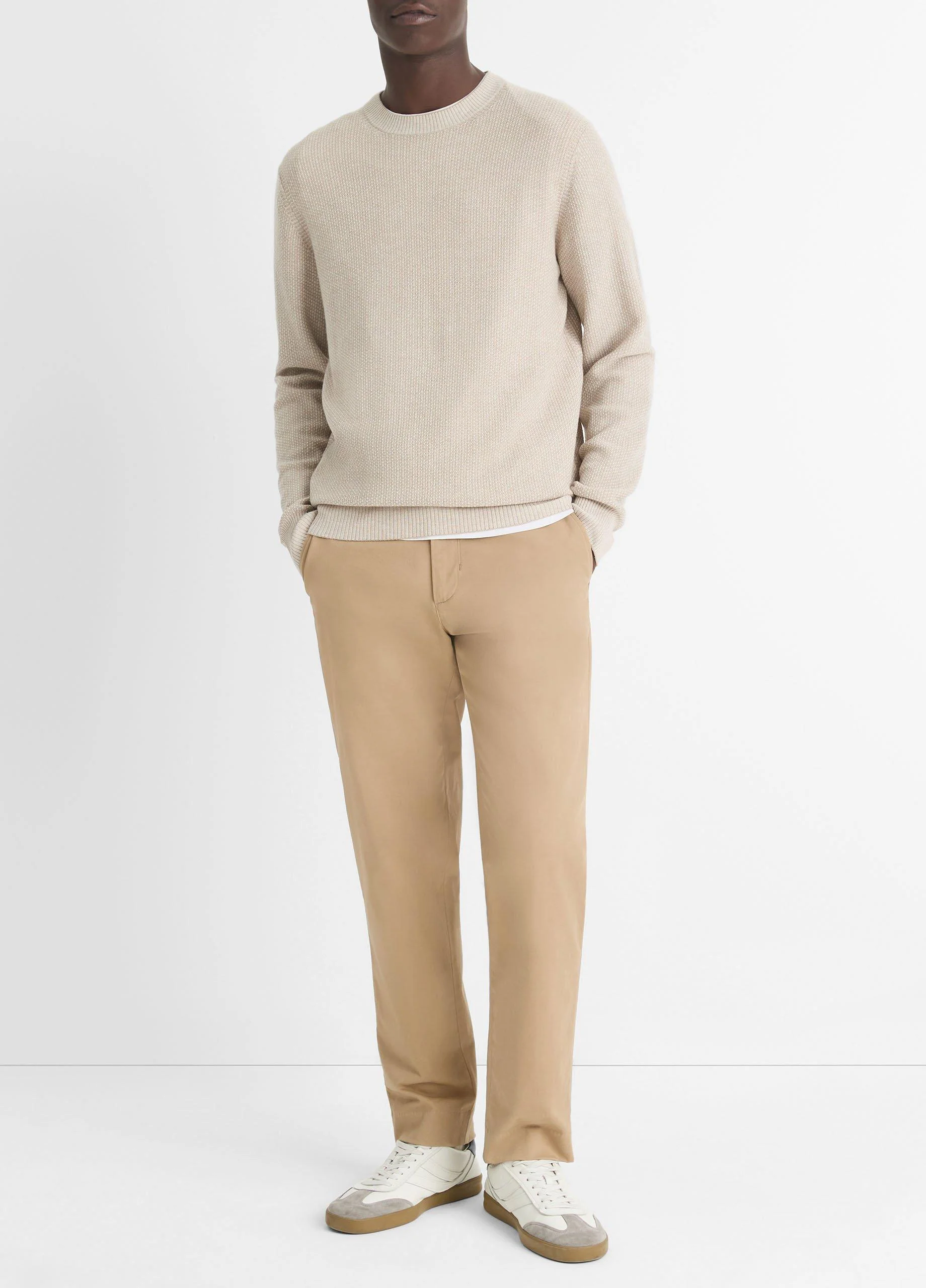 Geo-Jacquard Wool-Blend Crew Neck Sweater - 1