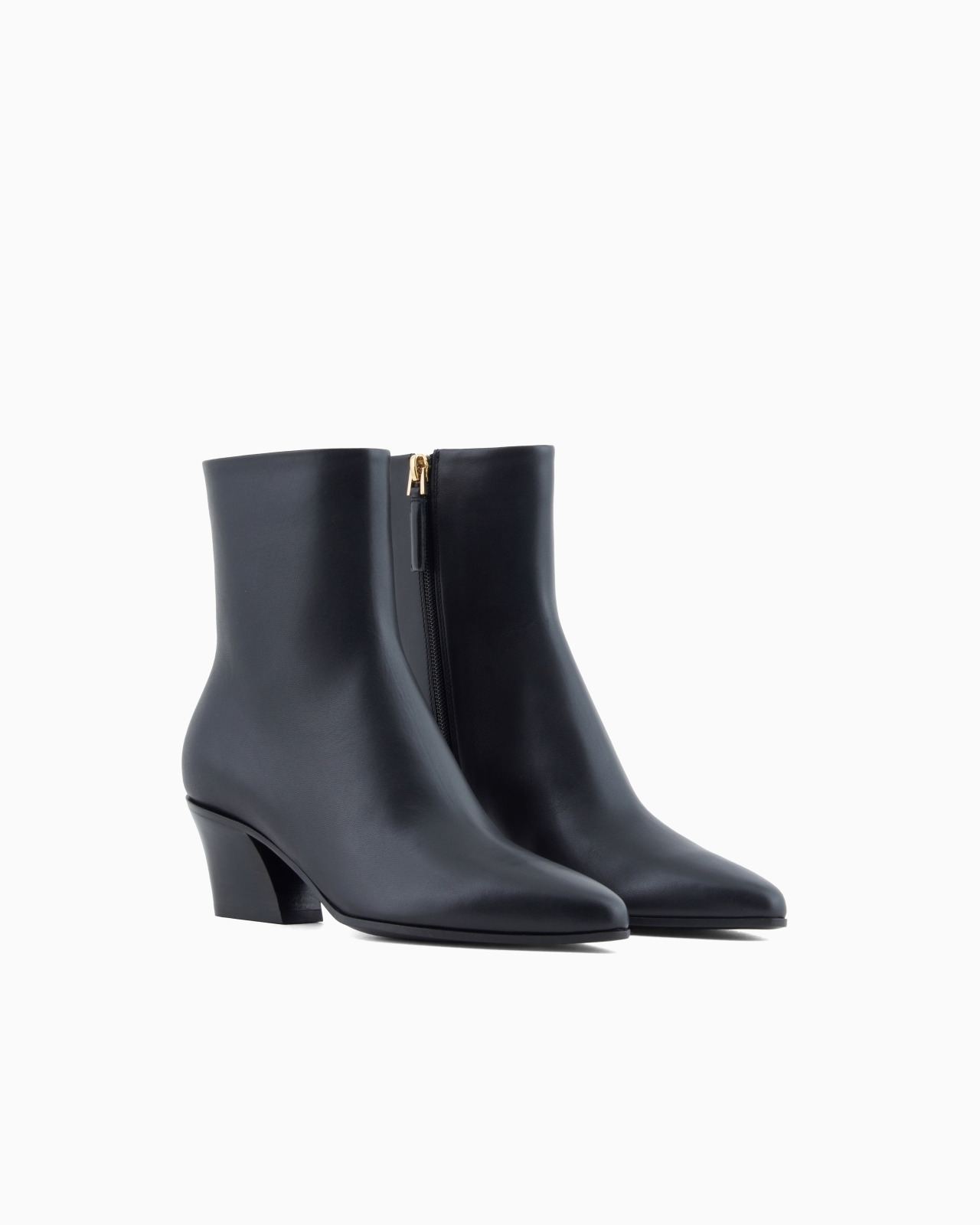 SMOOTH LEATHER HEELED ANKLE BOOTS - 2