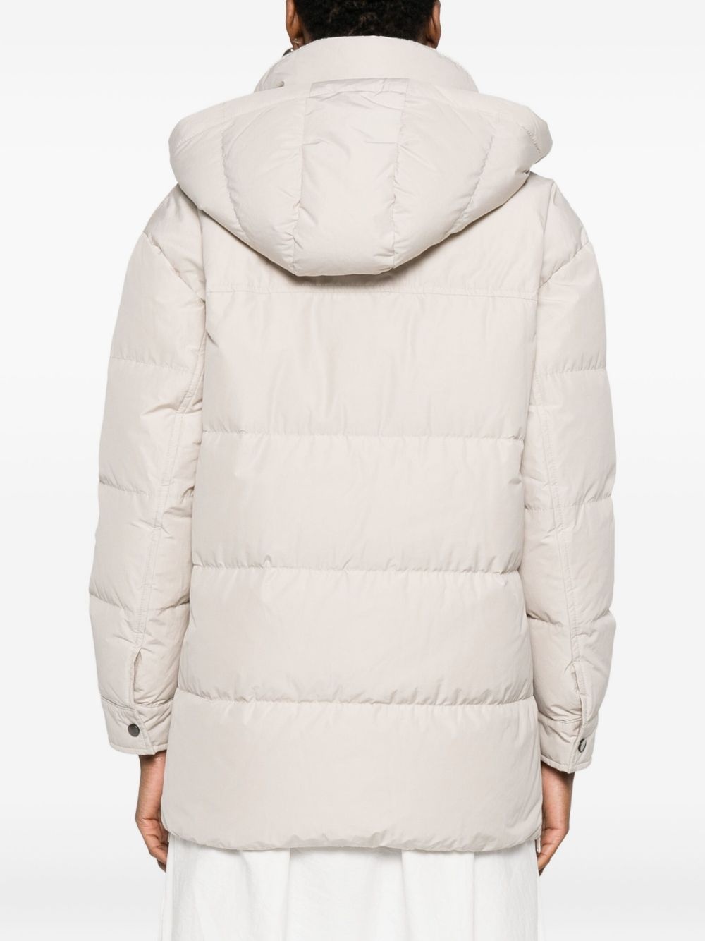 hooded flap-pocket puffer coat - 4