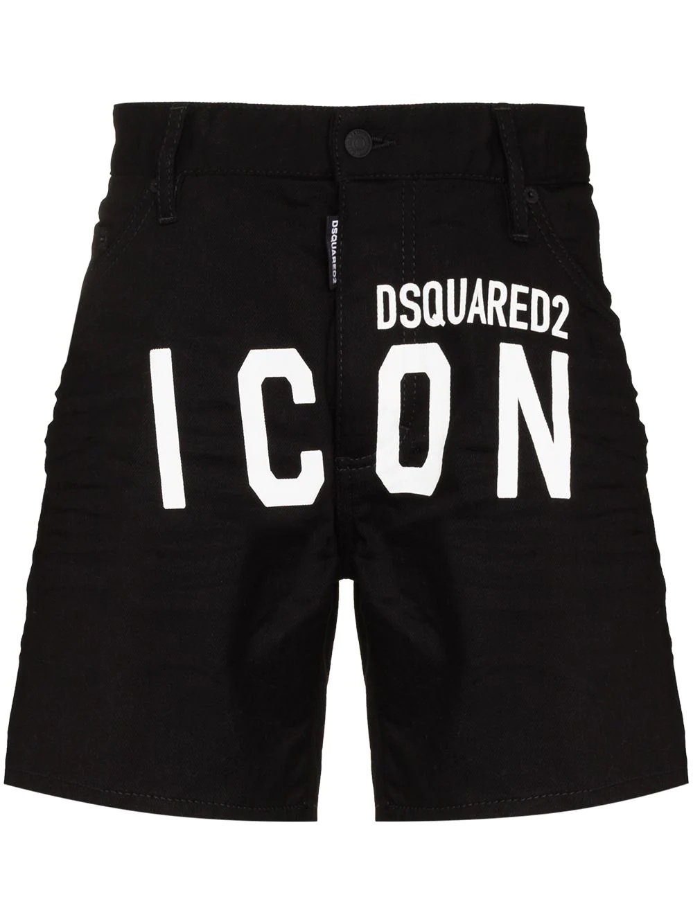 Icon print denim shorts - 1