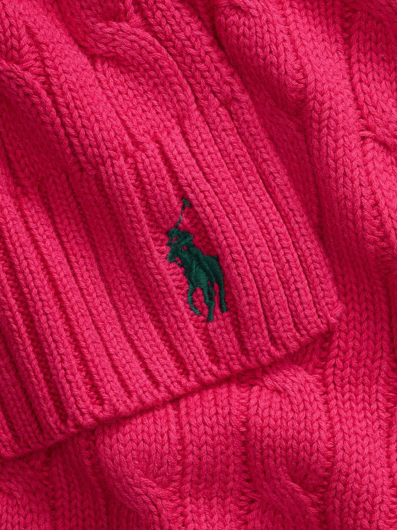 cable-knit embroidered-logo scarf 3