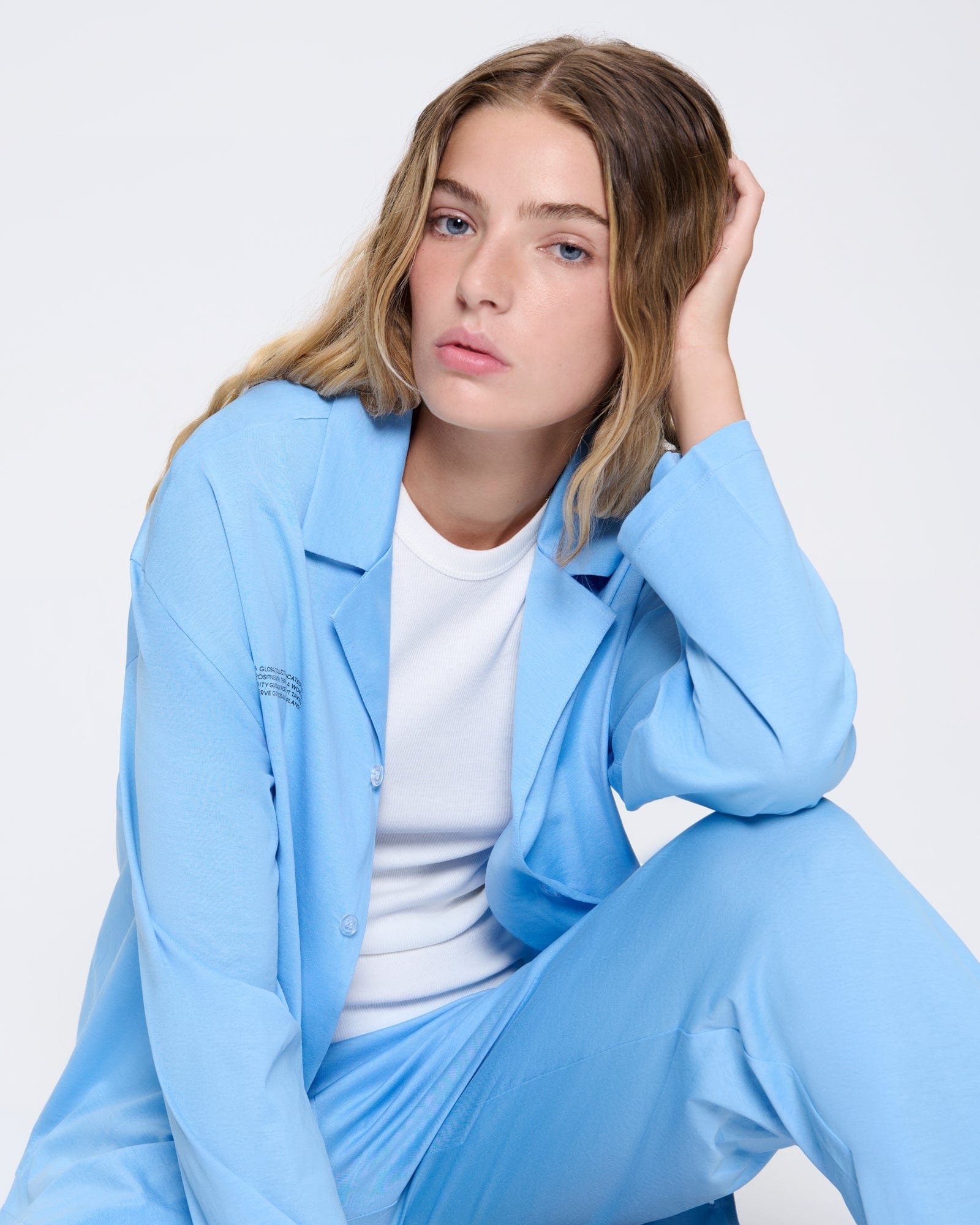 Womens 365 Lightweight Long Pyjama Set - Lake Blue - 4