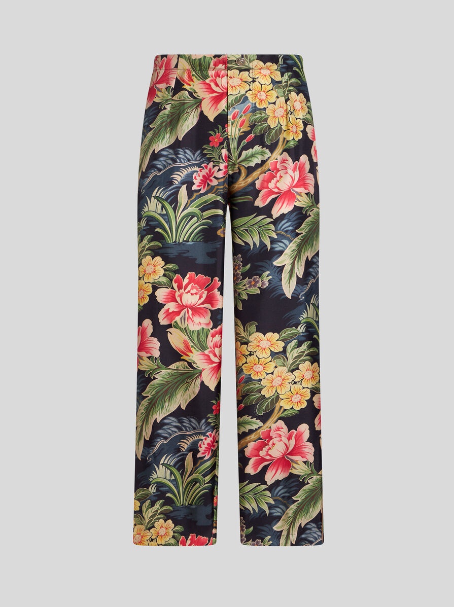 PRINTED SILK TROUSERS - 1