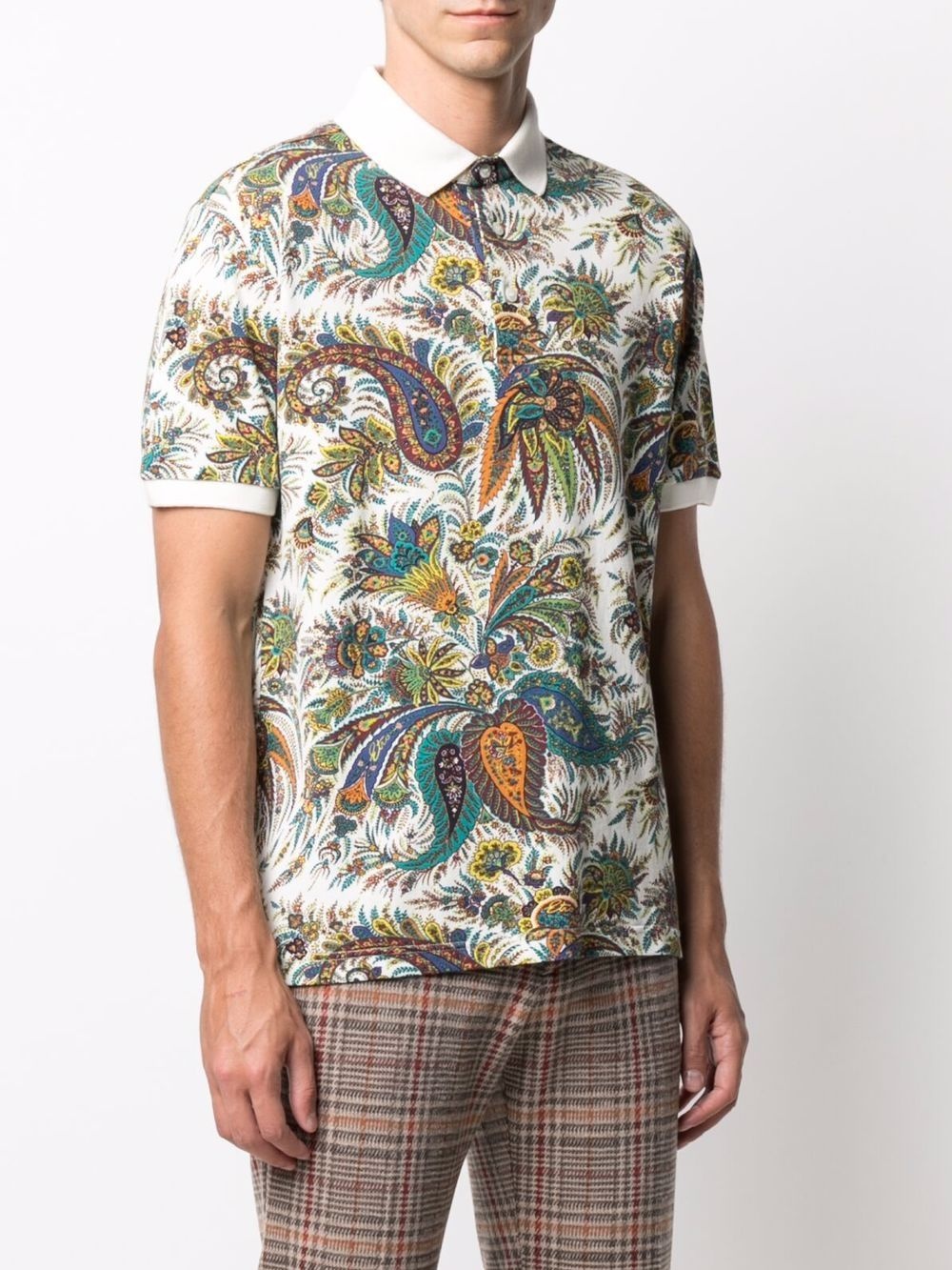 paisley print polo shirt - 3