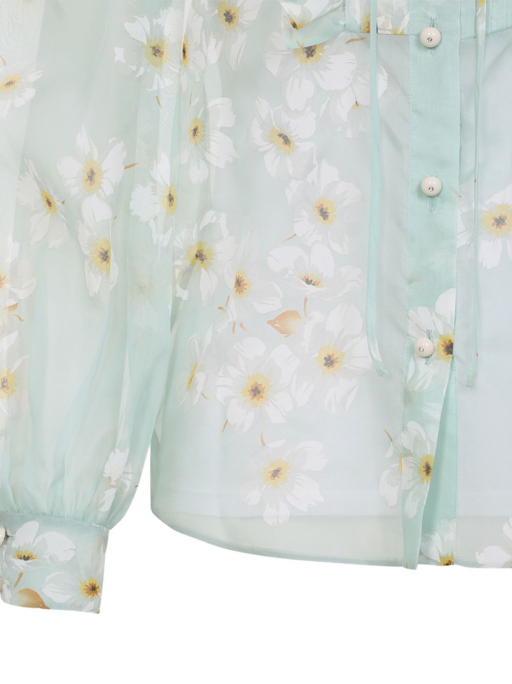 ruffled floral-print shirt - 4