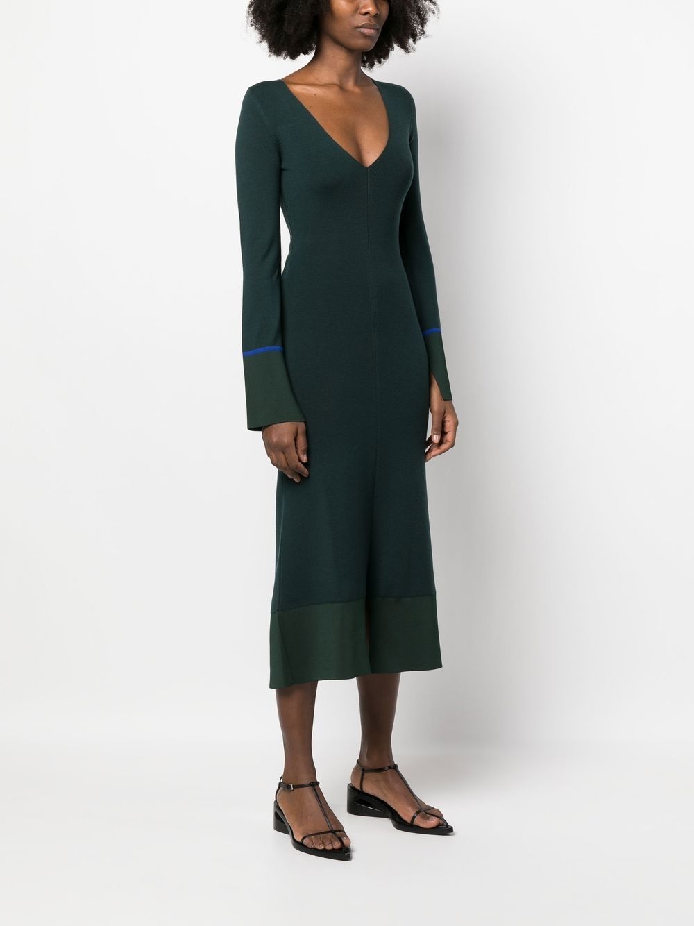 cut-out knitted midi dress - 3