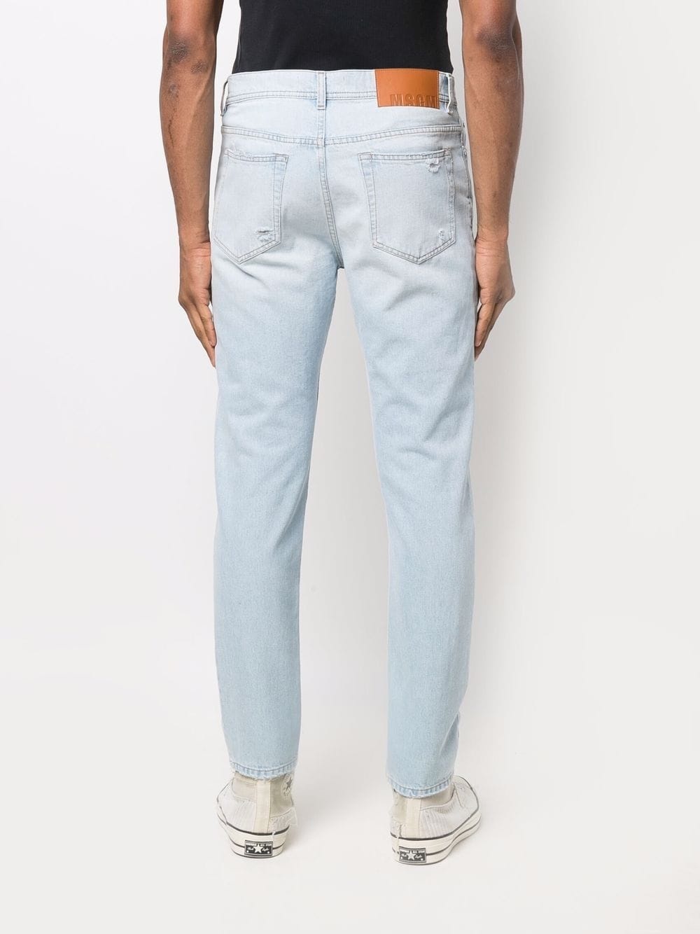 bleached straight-leg jeans - 4