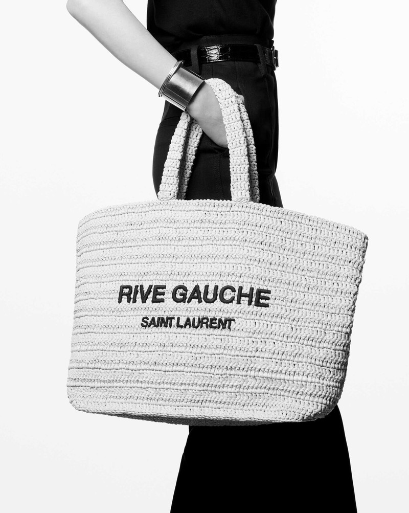 SAINT LAURENT rive gauche supple in raffia crochet outlook