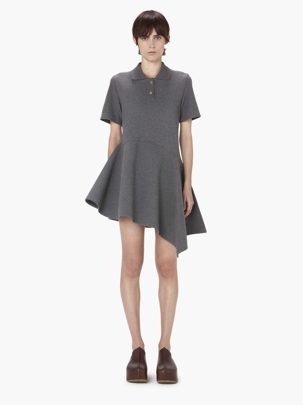 JW ANDERSON｜DRESSES (SHORT SLEEVE ASYMMETRIC POLO DRESS JW Anderson SHORT SLEEVE ASYMMETRIC POLO DRESS | REVERSIBLE