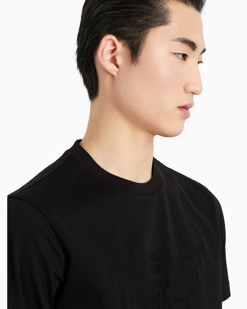 Jersey T-shirt with jacquard logo 6