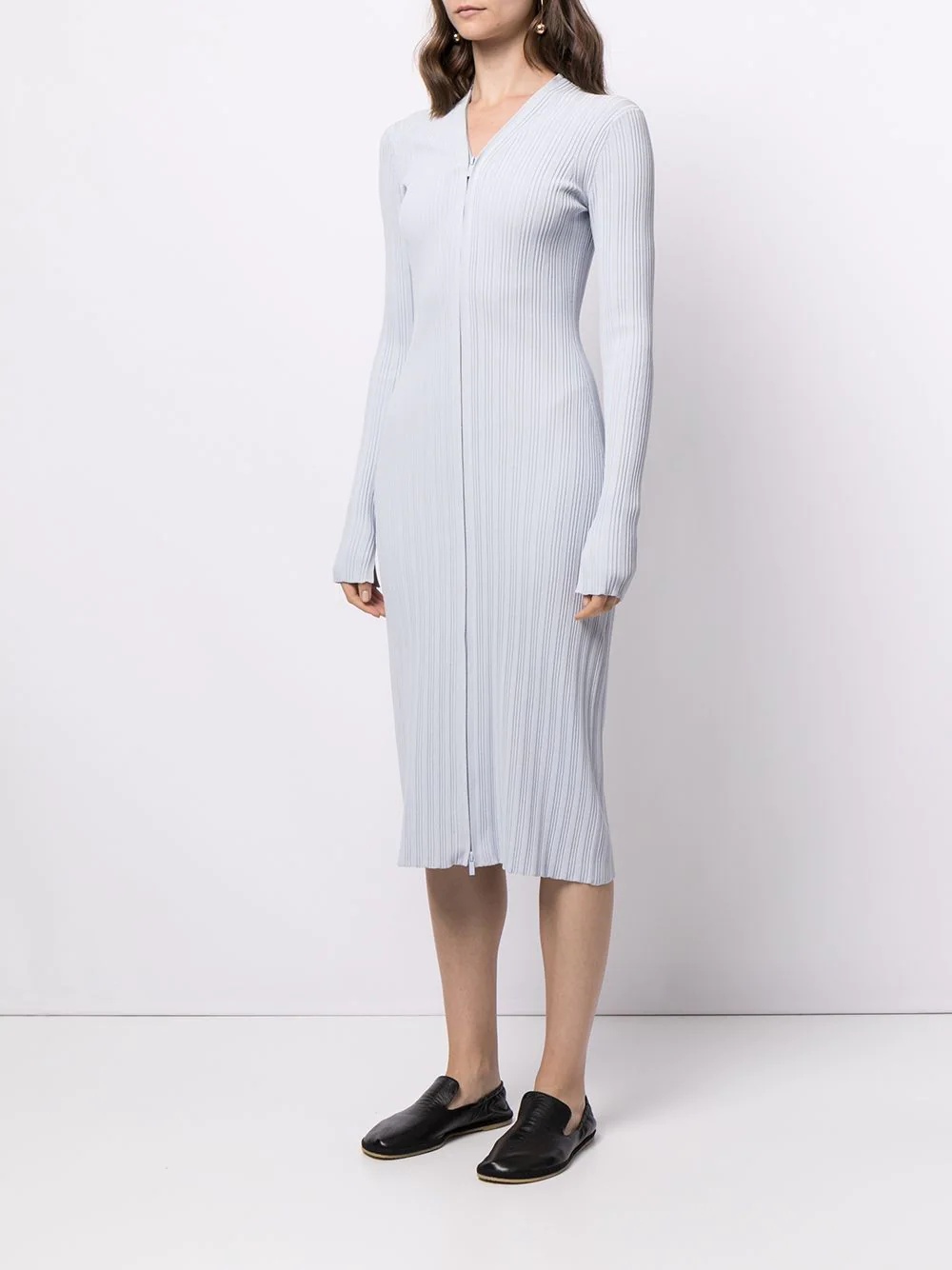ribbed knitted cardigan dress - 3