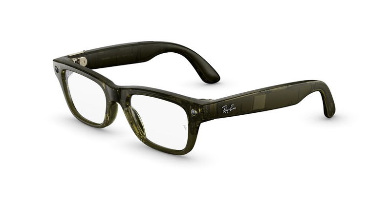 Ray-Ban Ray-Ban Meta Blayzer Optics (Gen 2), Shiny Transparent Dark Olive, Clear Lenses outlook