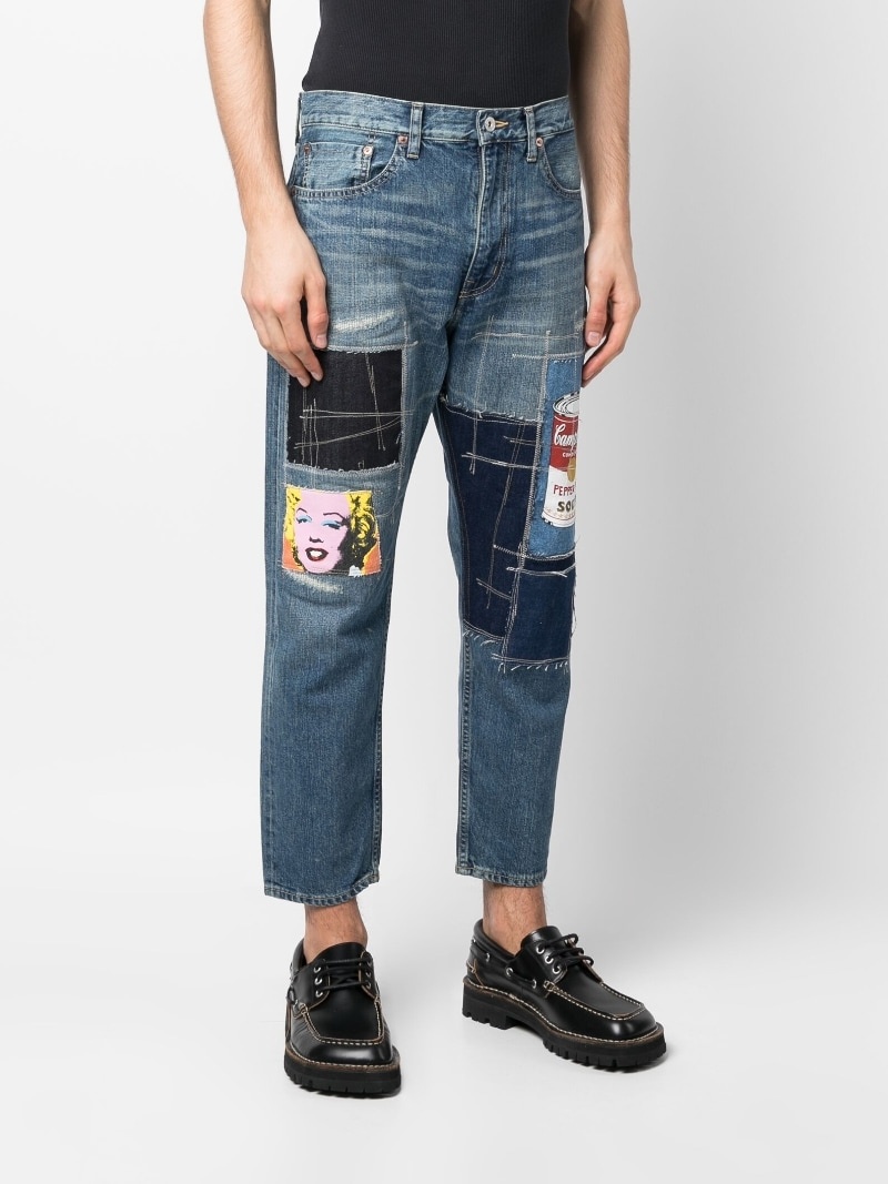 patchwork-detail denim jeans - 3