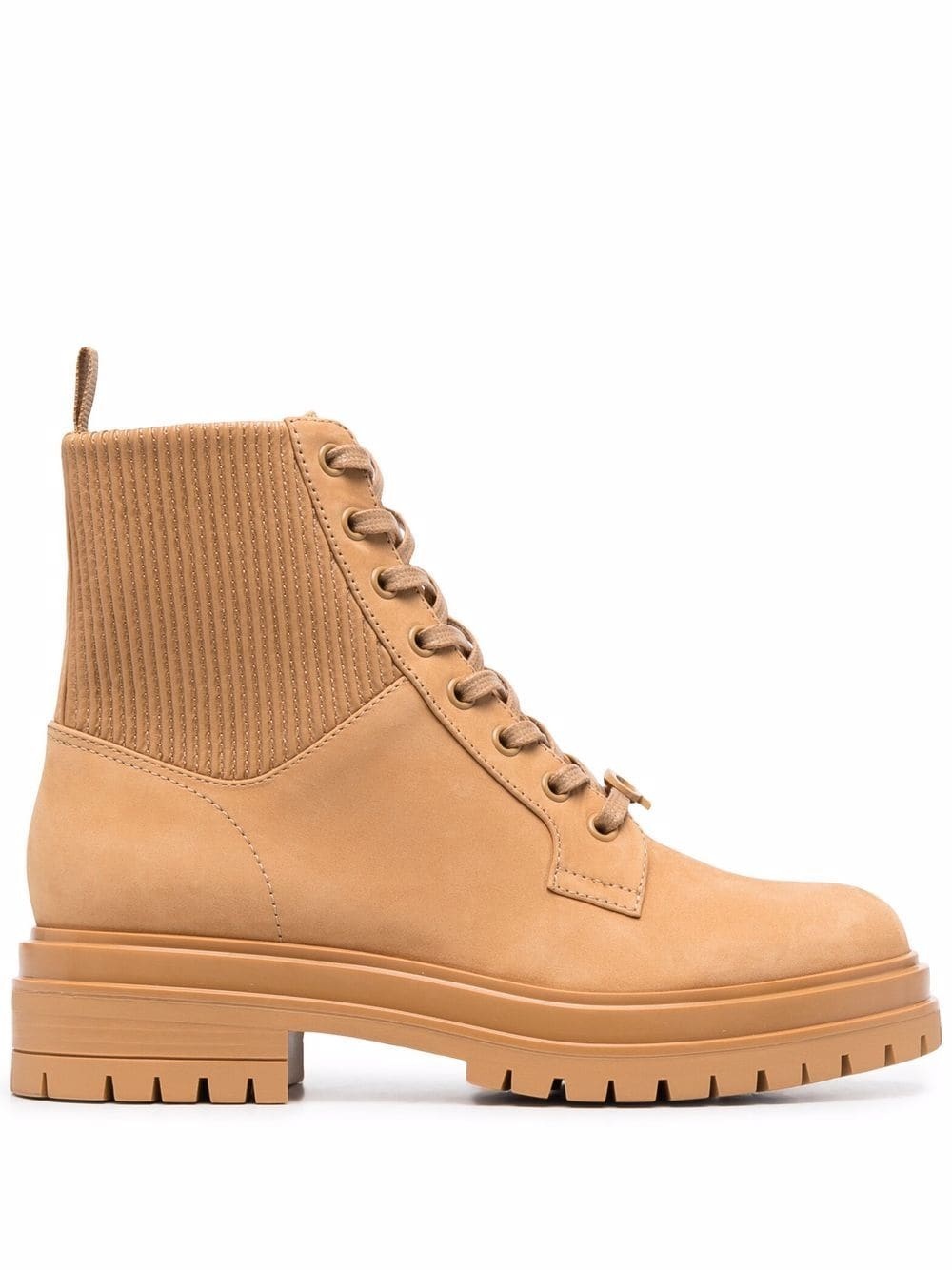 ribbed-panel lace-up boots - 1
