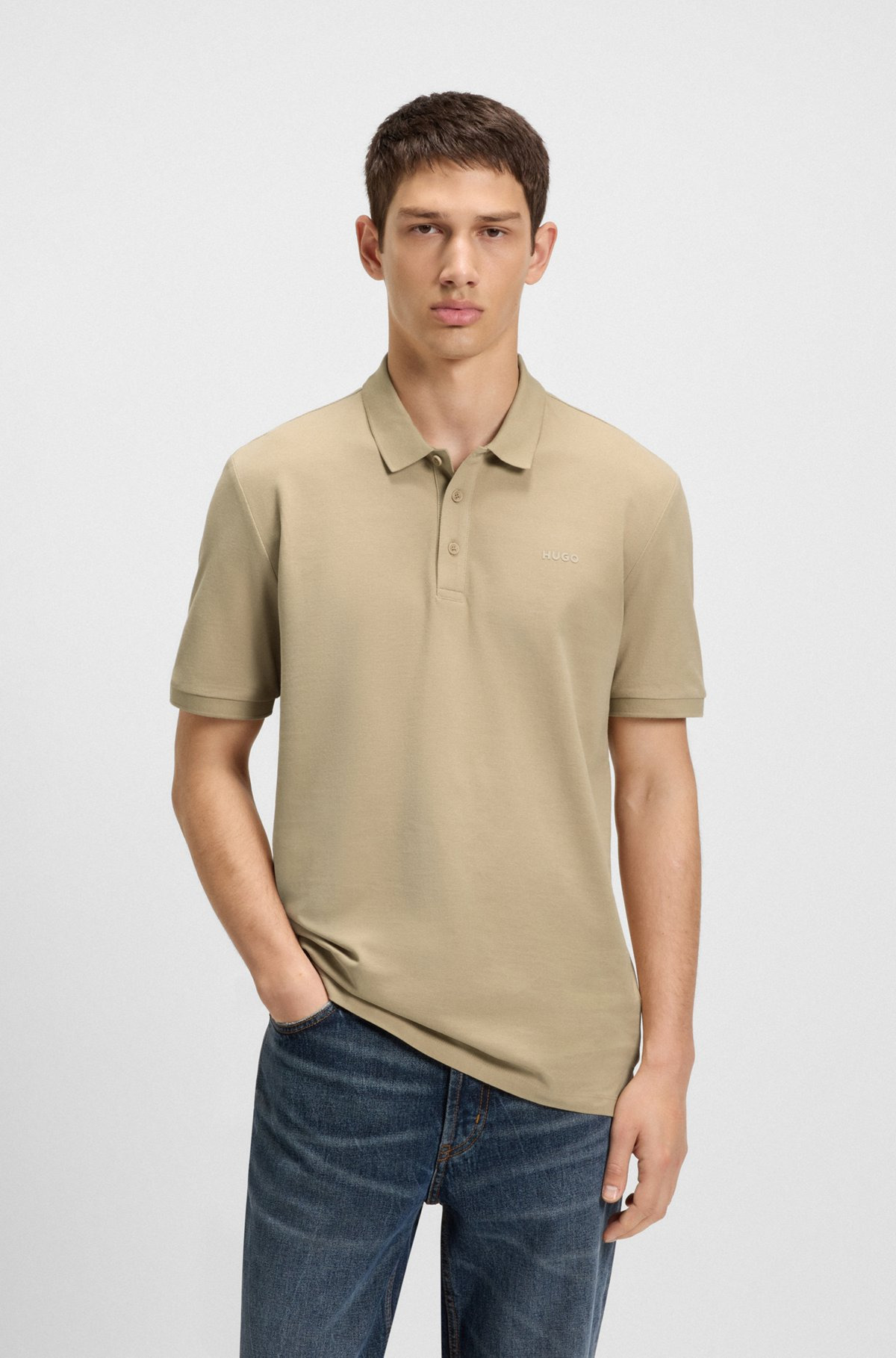 COTTON-PIQUÉ POLO SHIRT WITH LOGO PRINT - 2