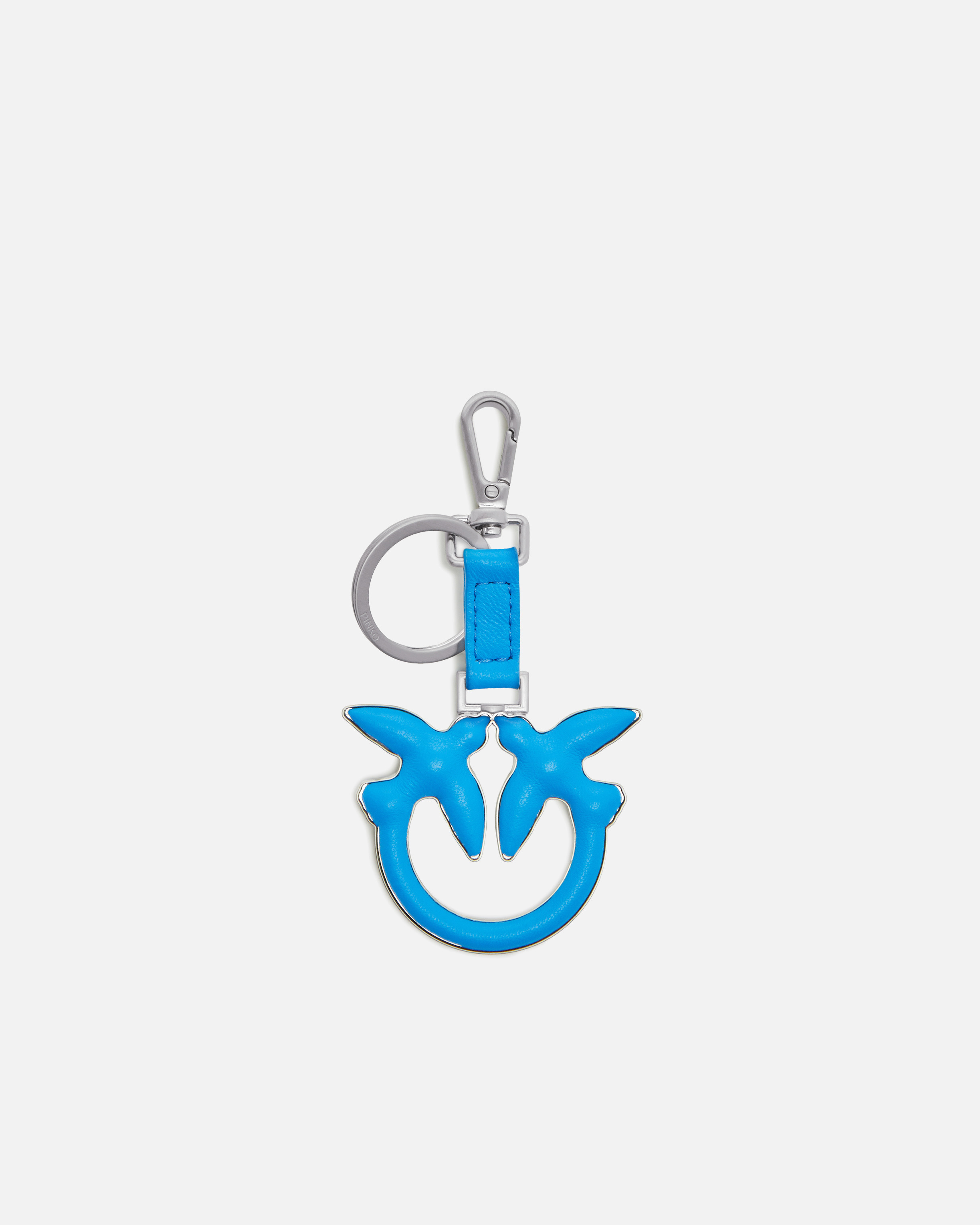 LEATHER KEY RING WITH CARABINER AND LOGO - 1