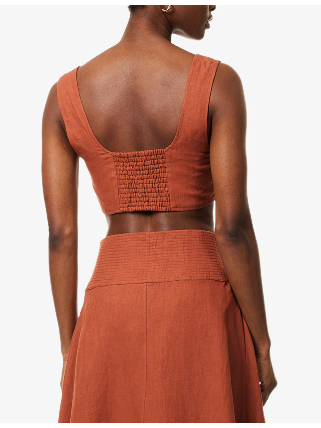 Harissa Cropped Linen Bra Top - 4