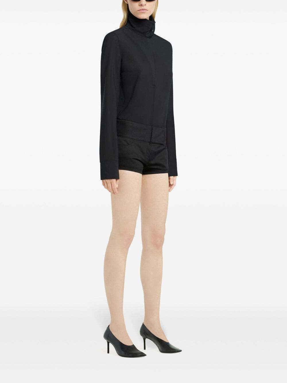 belted mini shorts - 3