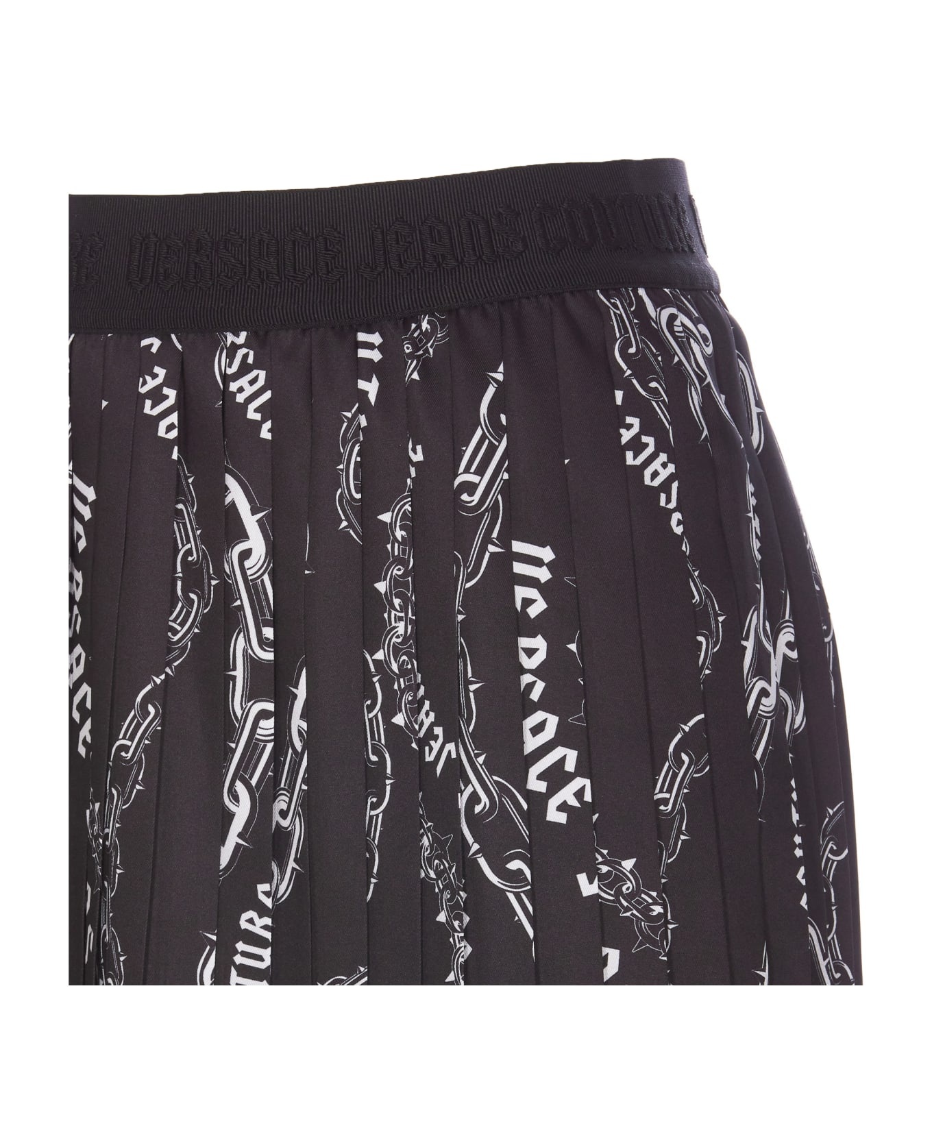 Chain Couture Pleated Mini Skirt - 3