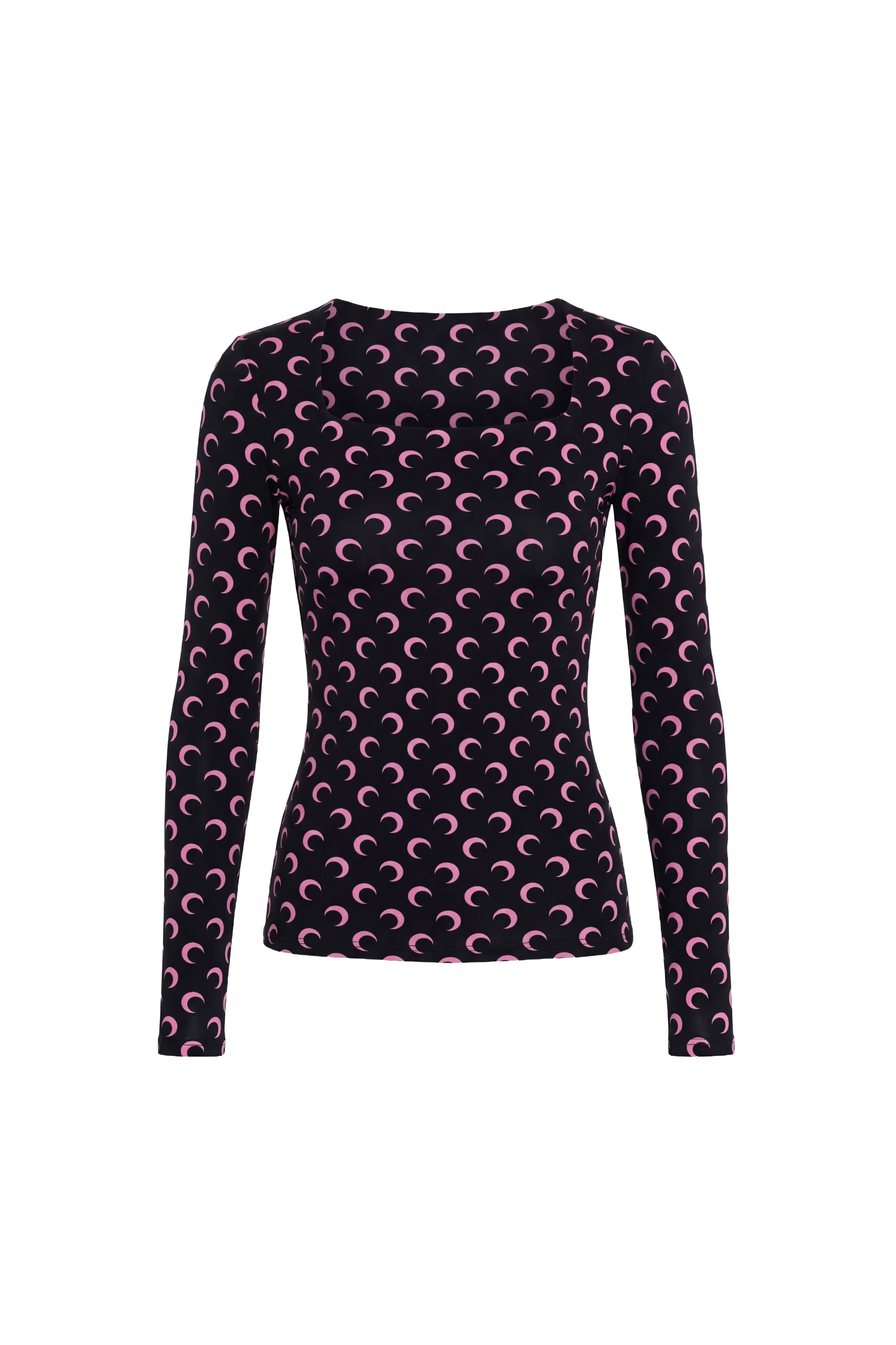 MOON PRINTED JERSEY LS SQUARENECK TOP - 1