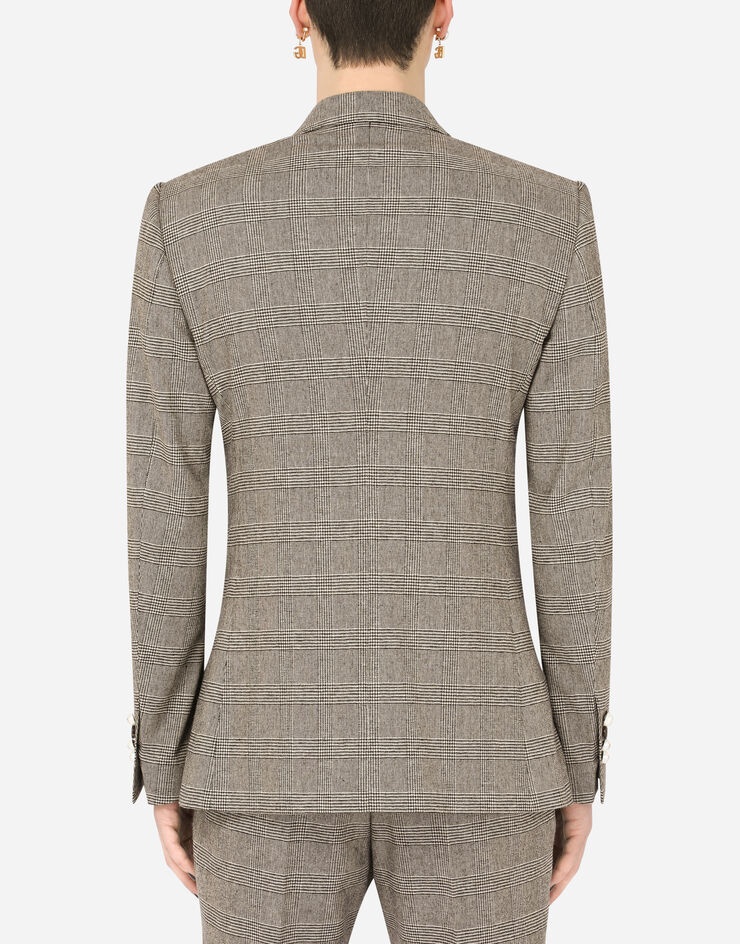 Double-breasted checked Sicilia jacket in a stretch wool blend - 2