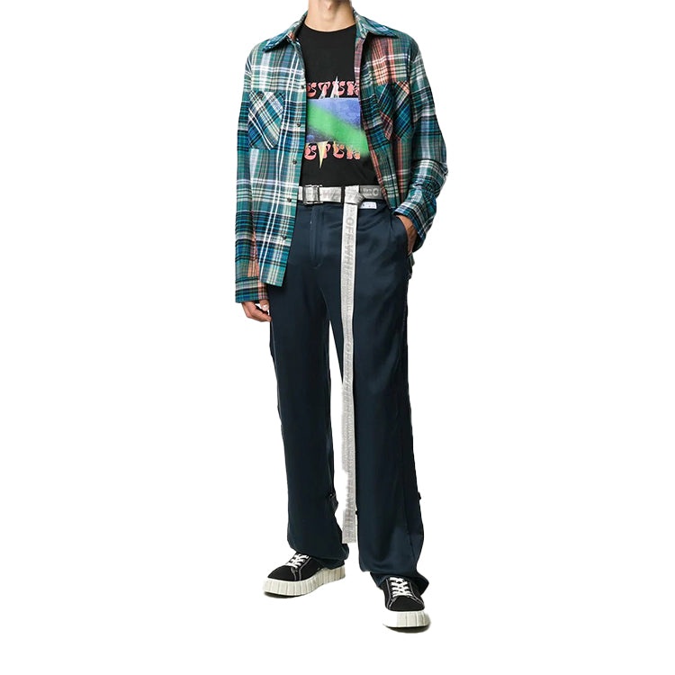 Off-White FW20 Arrows Printing Long-sleeved Shirt Men Green OMGA133E20FAB0014510 - 5