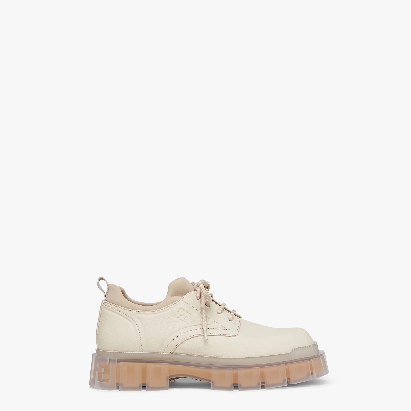 Beige leather lace-ups - 1