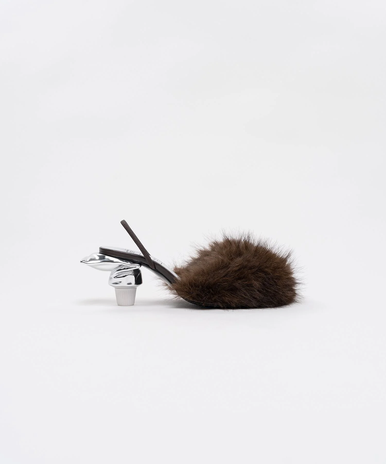 Toothpaste Heel Fur Sandals - 1