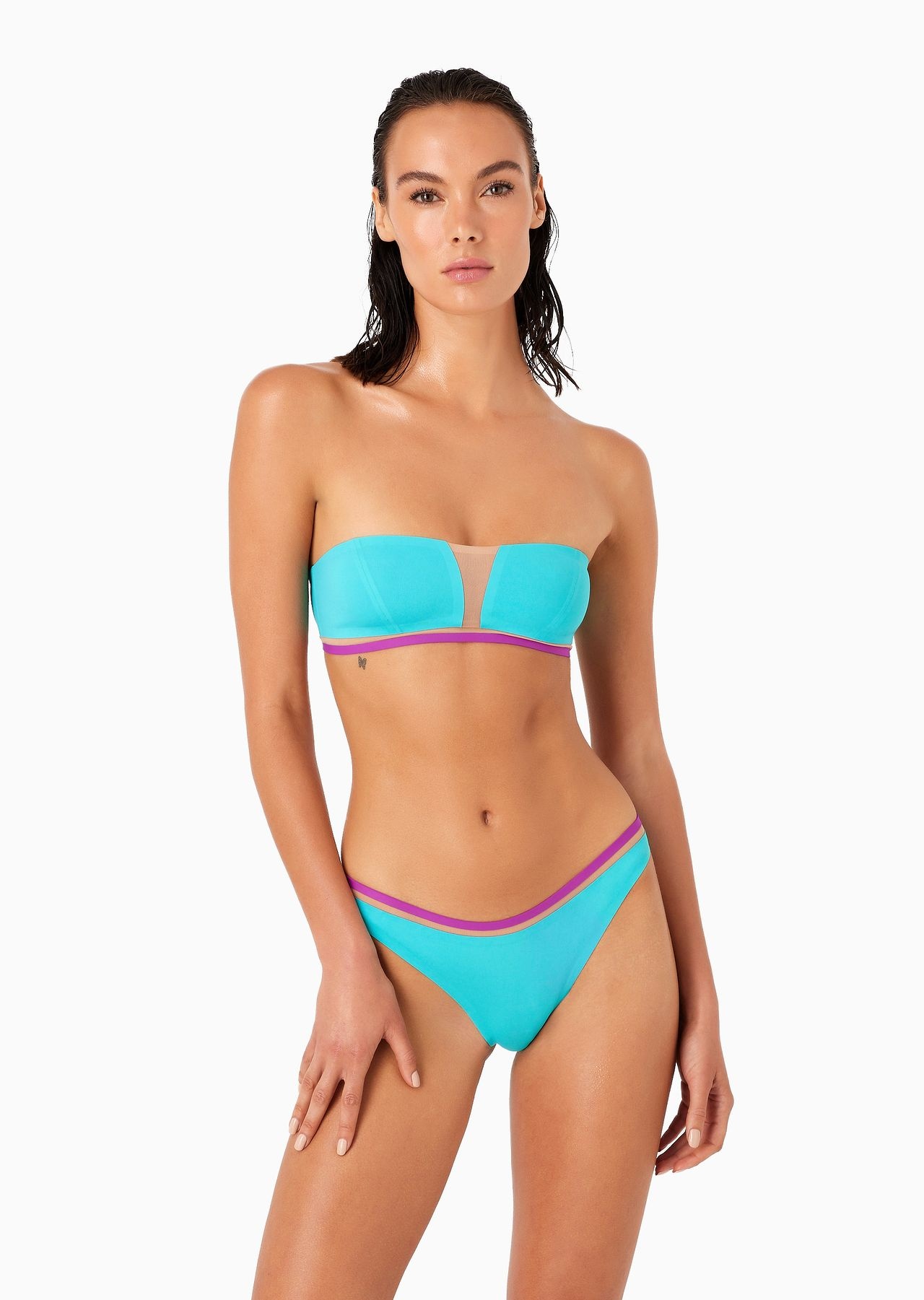 Bandeau bikini with tulle details - 2