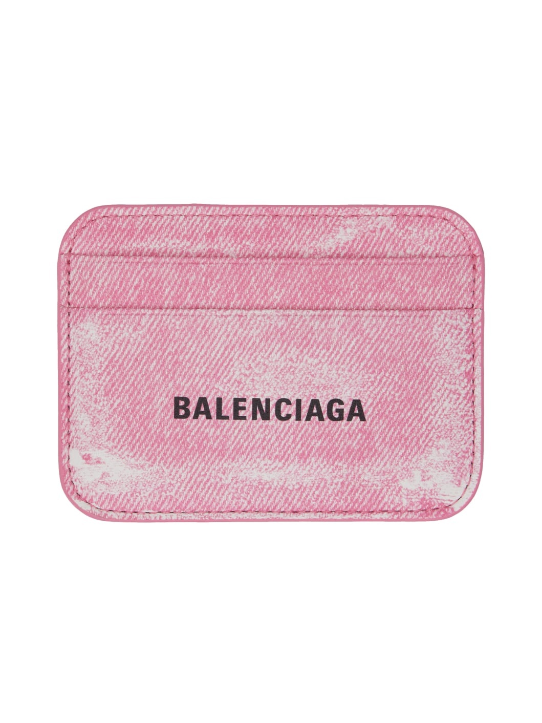 Balenciaga Cash Large Long Coin And Card Holder Denim Printed