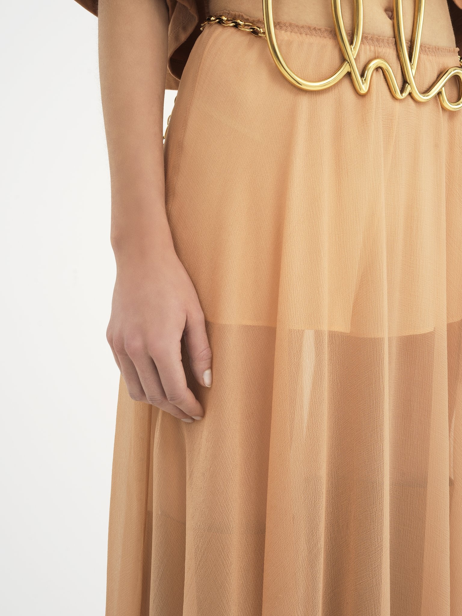 FLUID LONG SKIRT IN SILK MOUSSELINE - 7