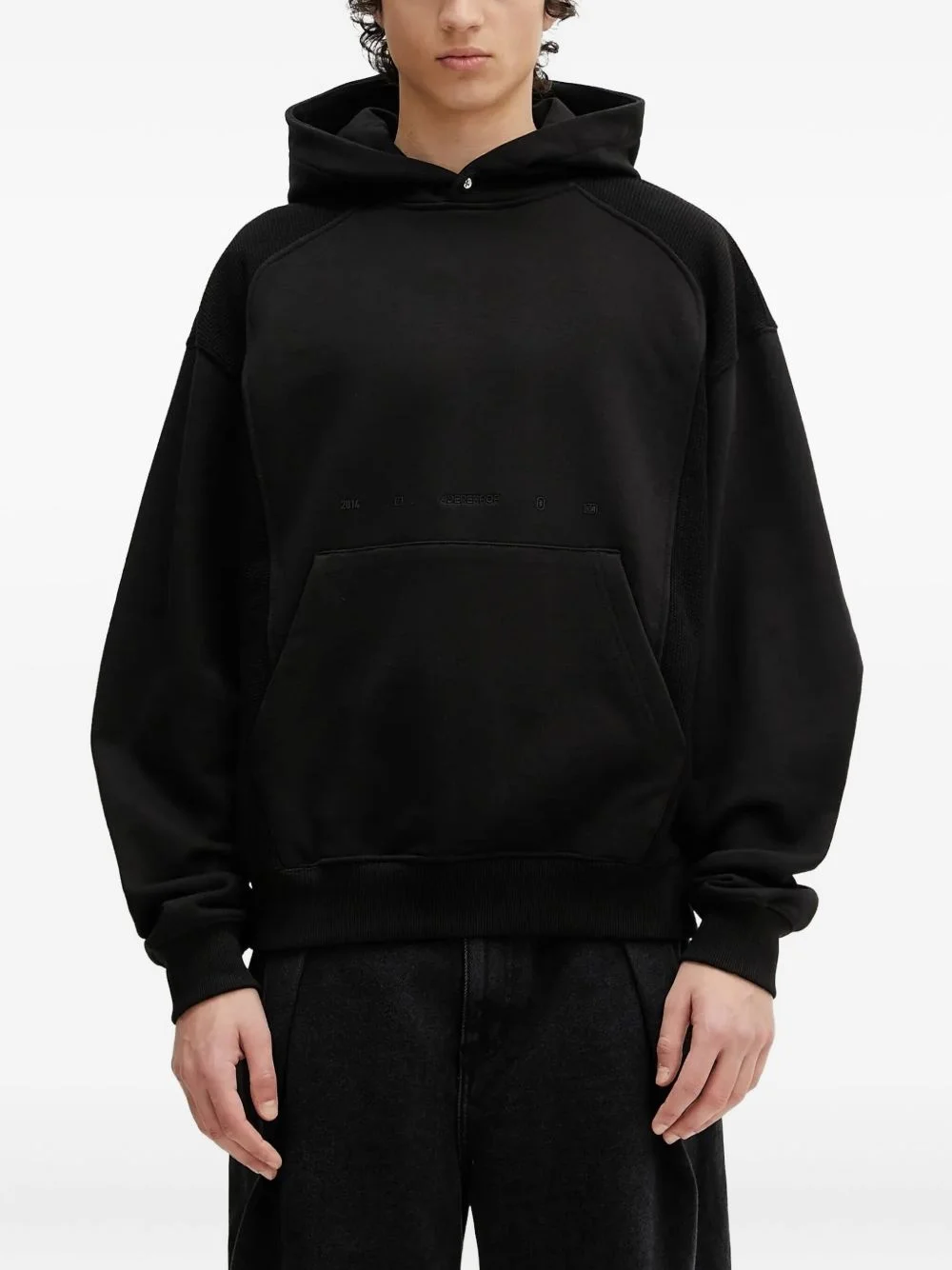 panelled-fabric hoodie - 1