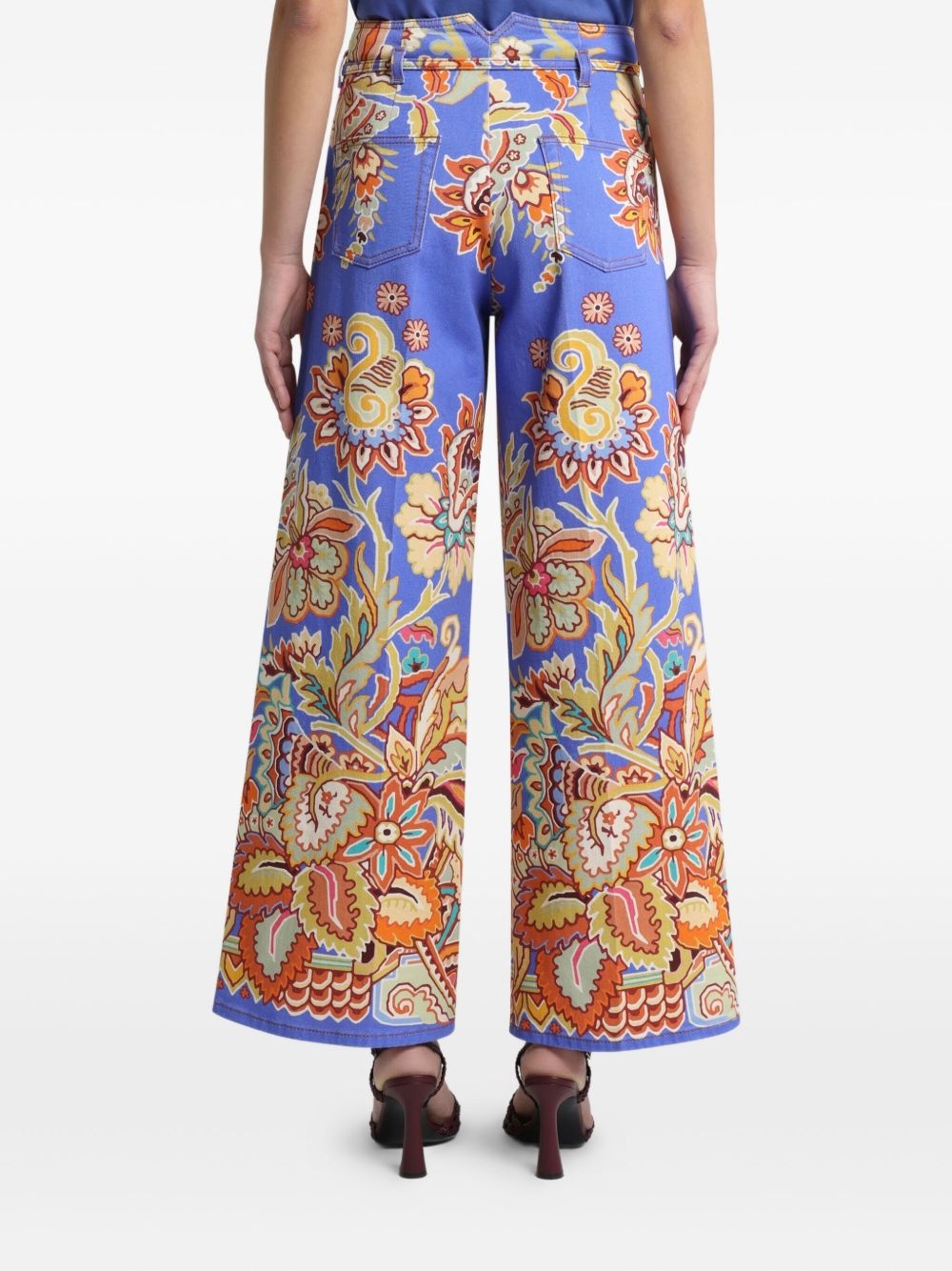 printed belted trousers - 3