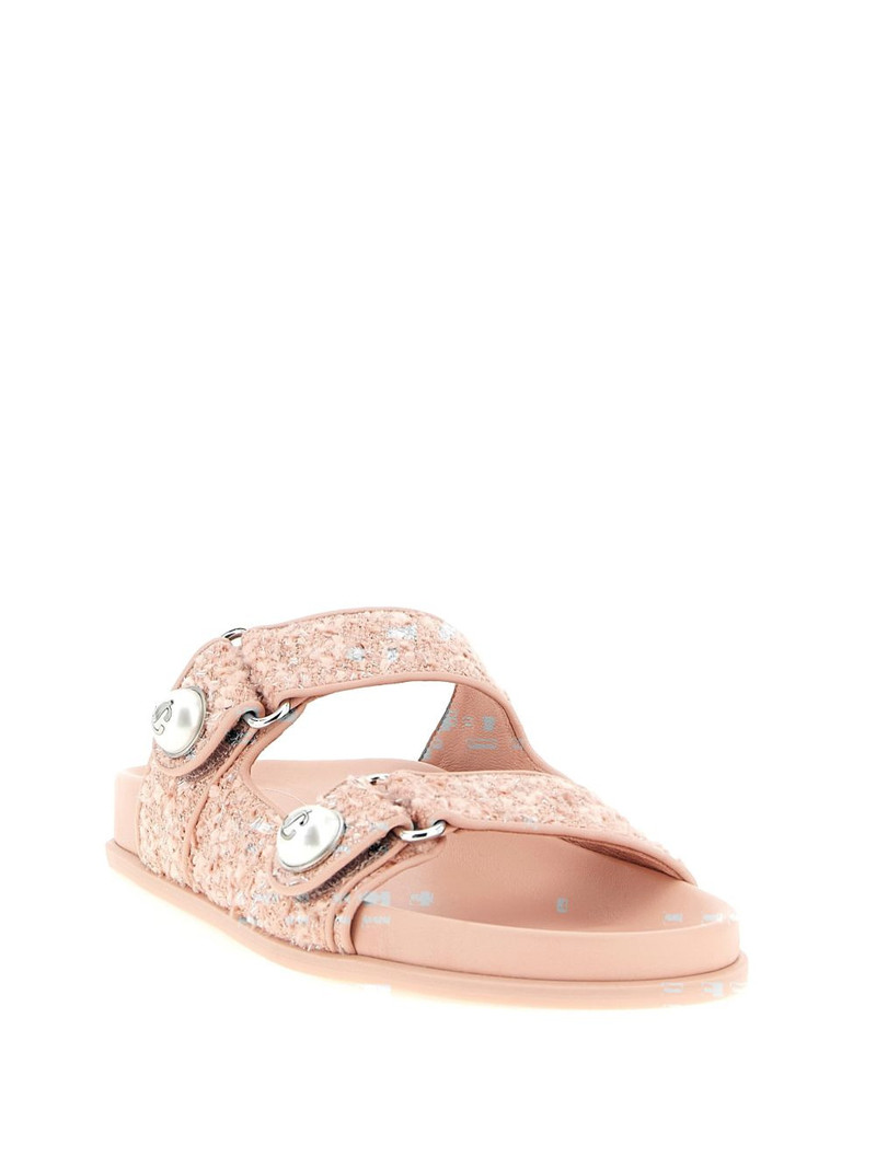 JIMMY CHOO tweed pearl Fayence sandals outlook